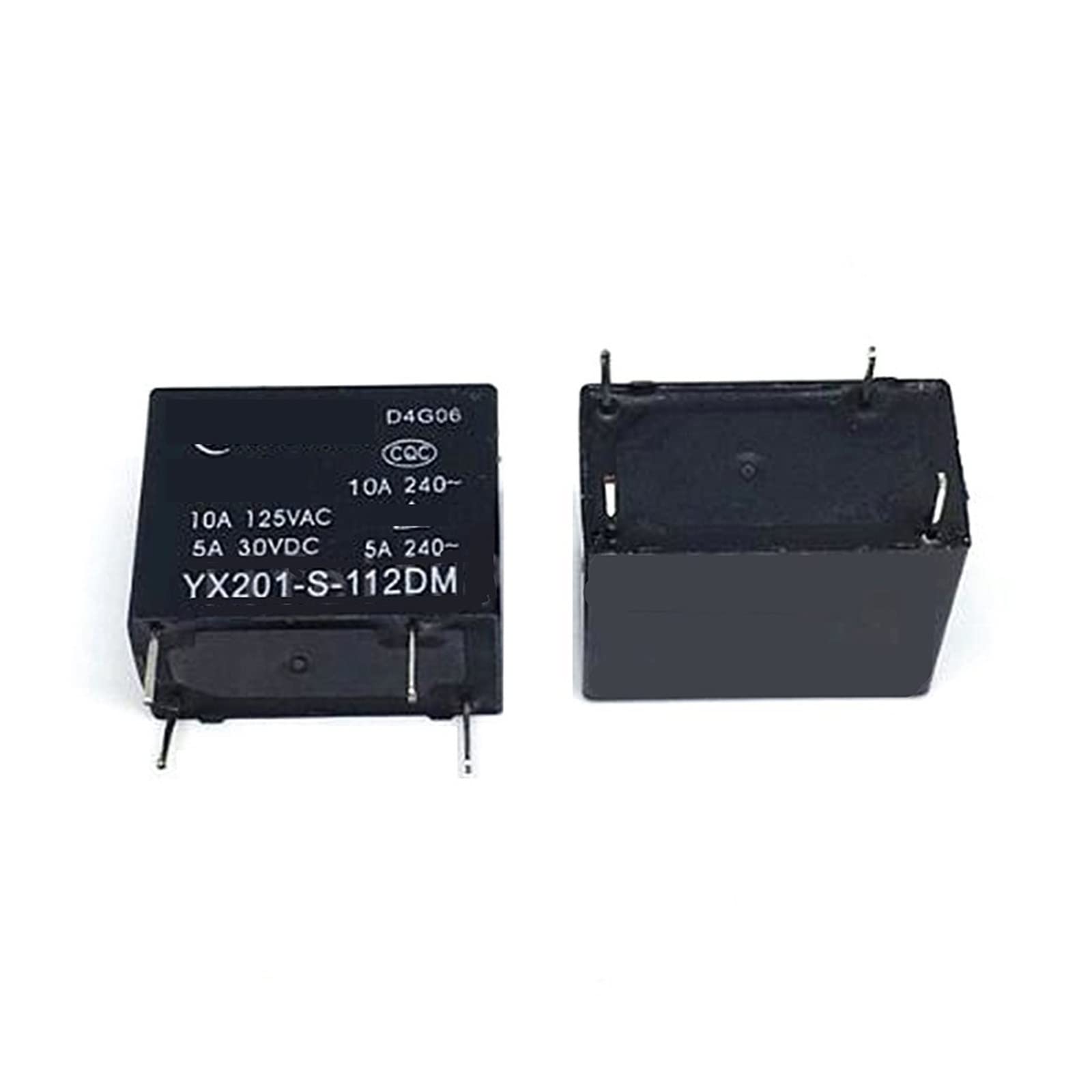 QRUYHBAJU 10Pcs Relay YX201-S-112DM 12VDC YX201-S-124DM 24VDC YX201 S 112DM 12V 4PIN 10A DC12V 24V(YX201-S-112DM)