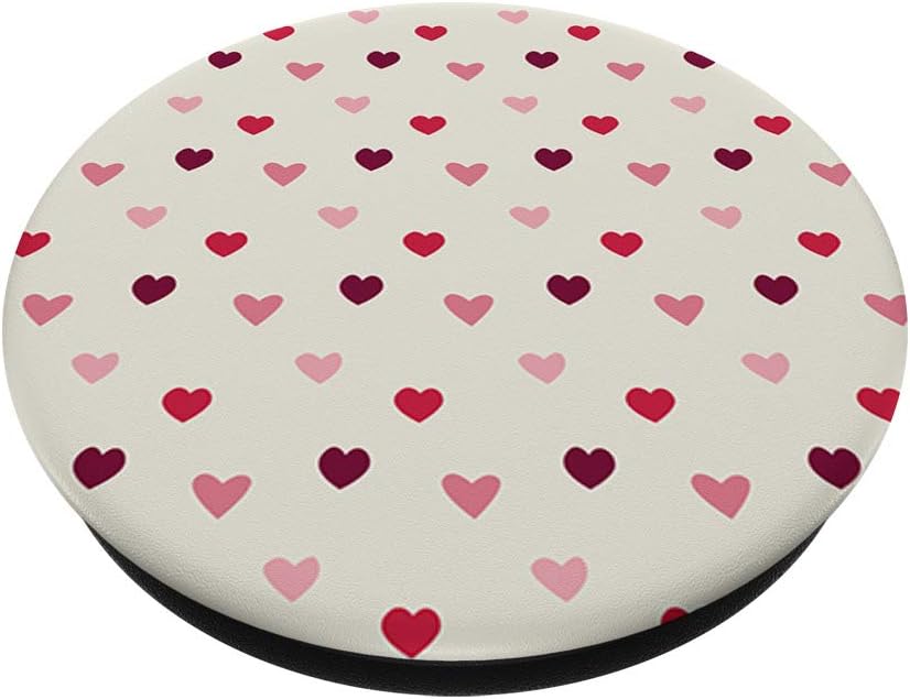 Cute Valentines Day Pink Red White Heart Pattern Lover Gift PopSockets PopGrip: Swappable Grip for Phones & Tablets
