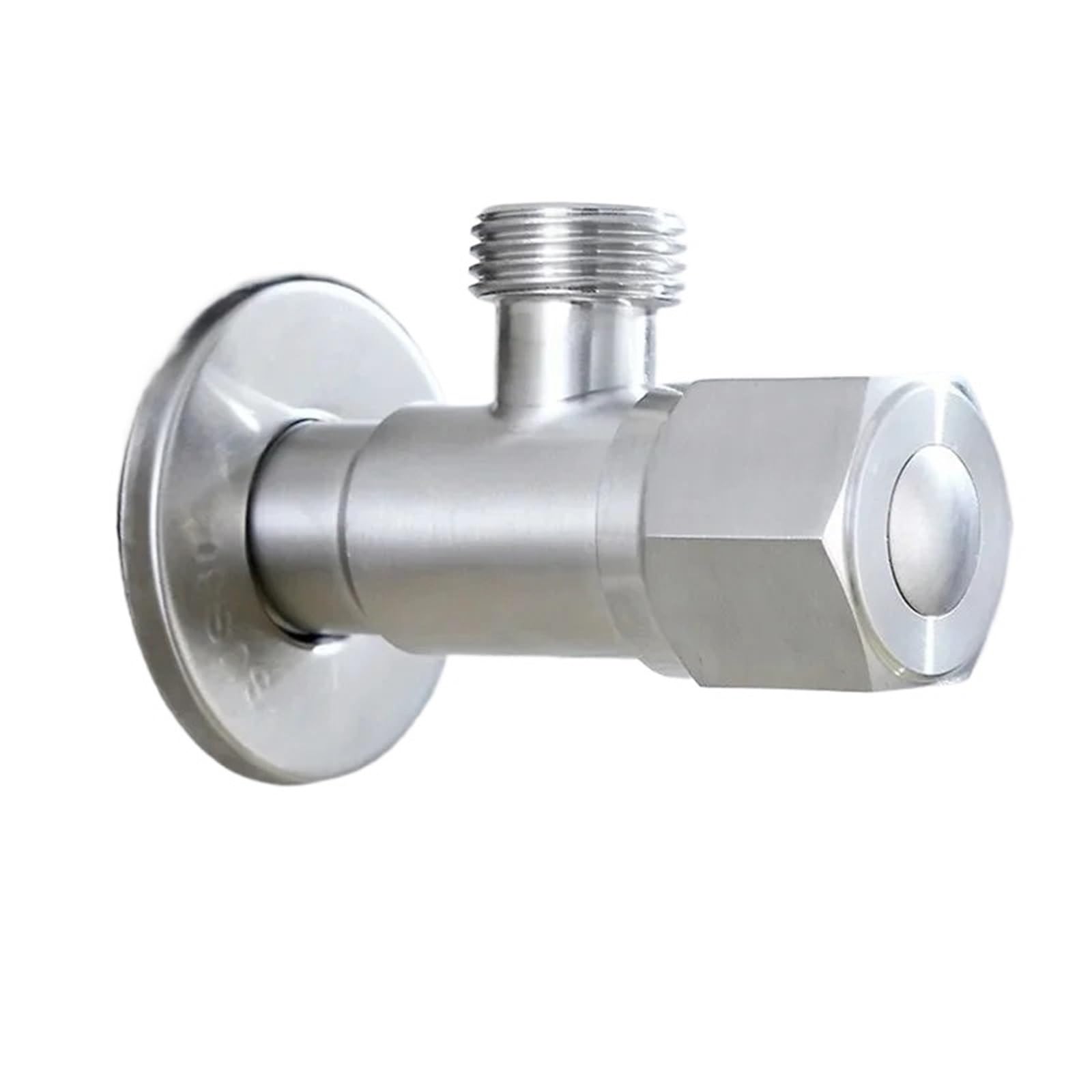 Yilwpv One Color 2 Pcs Stainless Steel Bathroom Triangle Valve Faucet Accessories Two Way Angle G1/2 Thread For Bathroom(Silver One)