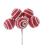 Size: 5-1/2" H x 1-1/4" Dia These are perfect for winter weddings, tree trim, package embellishments, and crafts. Insert in Holiday arrangements, use for seating markers, embellish a wreath.