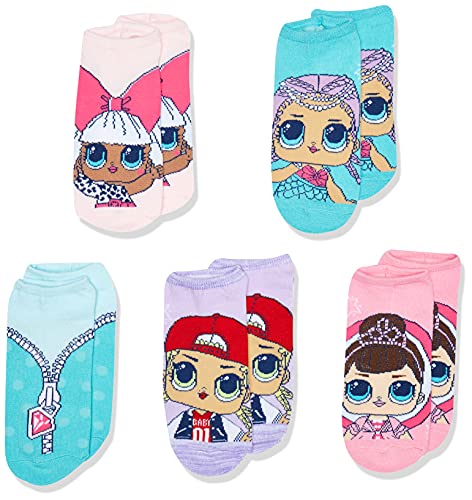 L.O.L. Surprise! Girls' 5 Pack No Show Socks
