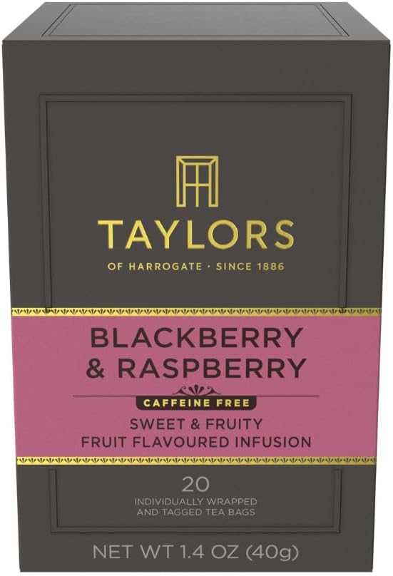 Taylors of Harrogate Blackberry & Raspberry Herbal Tea, 20 Count (Pack of 6)