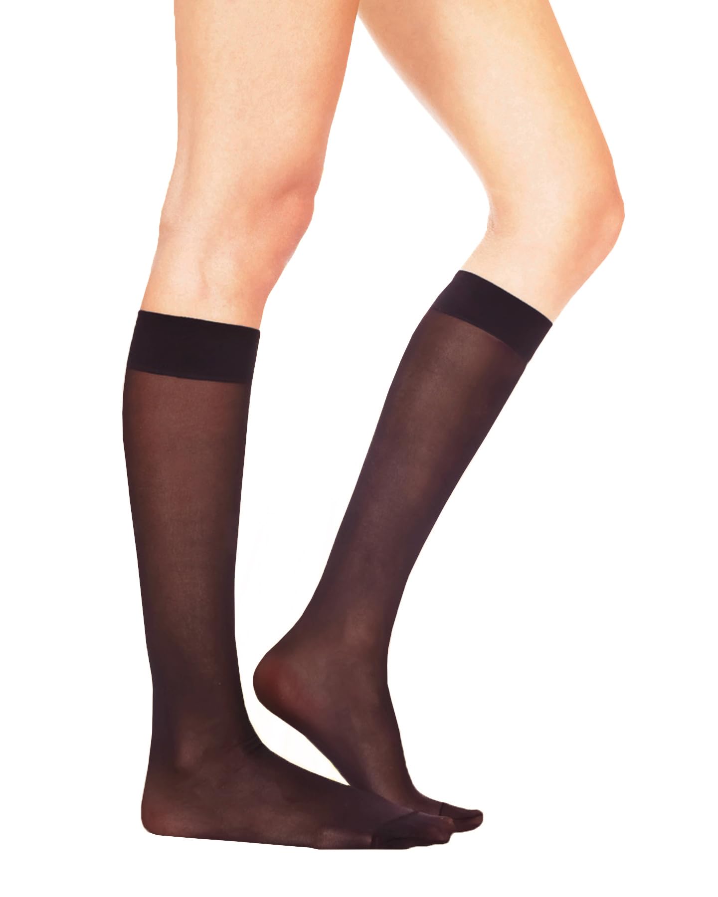 Lady Sofia Women's 8 Pairs Brown 8 Pairs Sophie Knee High Sheer Pop Socks 20 Denier (Brown)