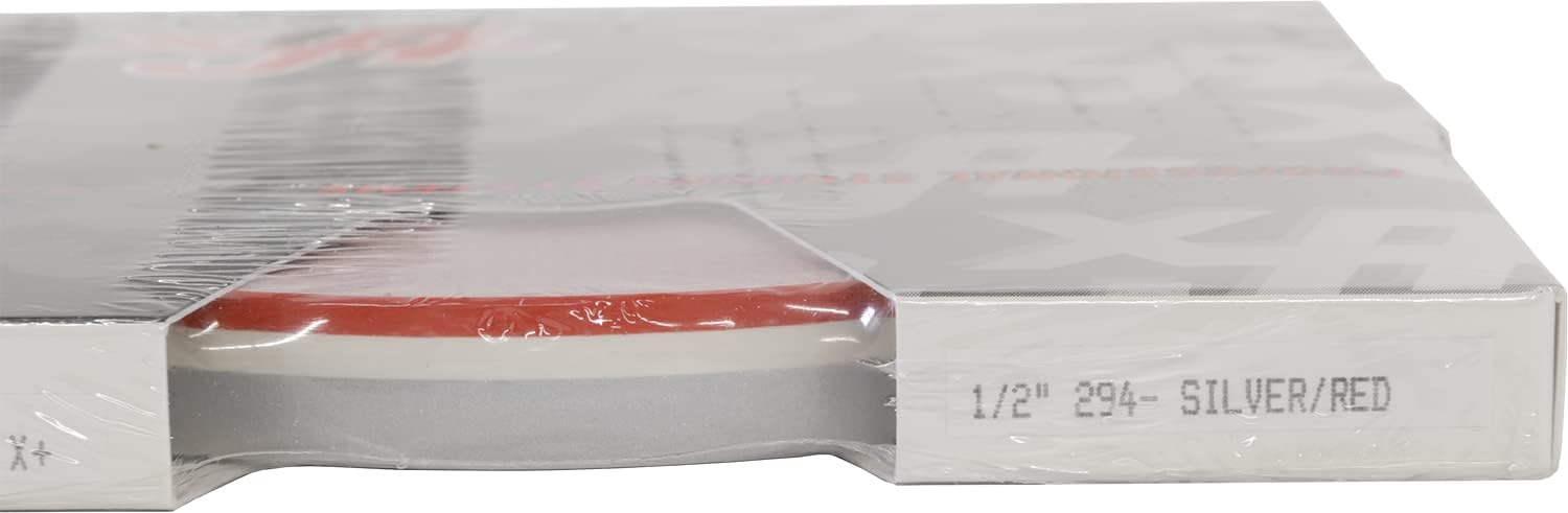 Universal TFX 0208294 - Auto Customizing 1/2" 2-Color Dual Pinstripe -1/2" x 150' (1/4” Stripe, 1/8" Gap, Then 1/8” Stripe) - 294-Silver Metallic/Red