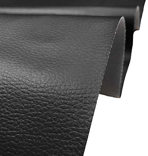 A-Express Premium Gekörnt Wasserdicht Kunstleder Gekörnt Lederimitat Texturiert Lederstoff Meterware - 50cm x 140cm (Schwarz)
