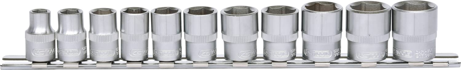 KS TOOLS jeu de douilles 6 pans 3/8", 11 pces 8-19mm 911.0608