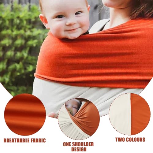 Funmo Tragetuch für Neugeborene, elastisch, für Kinder, ergonomisch, reine Baumwolle, Neugeborene, Geschenke für Babys und Kinder bis 16 kg
