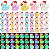 Picture of Liliful 250 Pcs Mini Christmas Resin Ducks Miniature Duck Figures Ornament Small Micro Landscape Garden Aquarium Dollhouse Decoration Charms Beads for Christmas Accessories, Multi Color (Luminous)