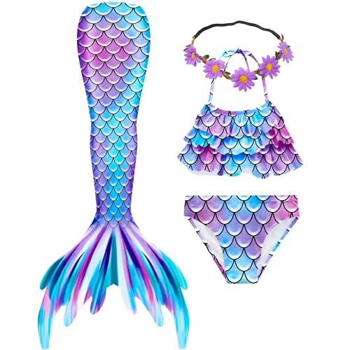 Toddler Little Girls Swimsuit Bathing Suits Bikini Swimwear Princess Skirt Sets 3-10 Years