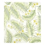 DUWER127 Magnetische Geschirrspüler-Abdeckung, dekorative Kühlschranktür, 58,4 x 66 cm, tropische Blätter und Blumen, Plumeria und Palmen