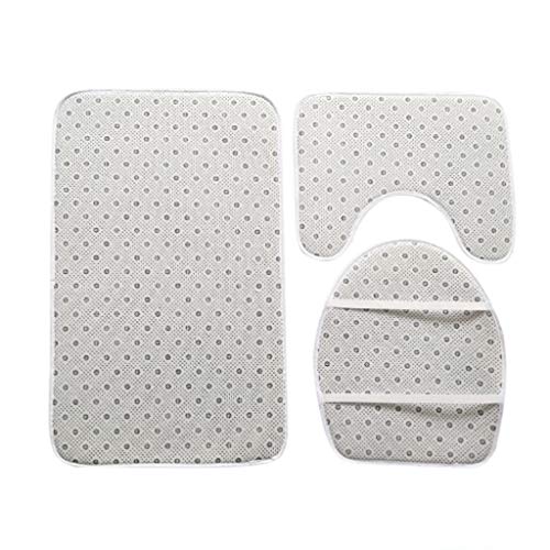 XUEPING Badematte Set,Badematte+Pedestal Mat+WC-Sitzbezug 3 Stück Set Rutschfeste Bad Wolldecke 3D Urlaub Dekoration… – Bild 4