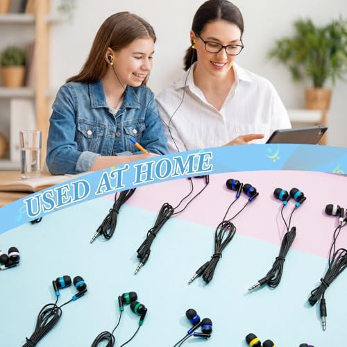 Image of Kigeli 300 Packs Wired Earbuds Bulk, Interlaced Black