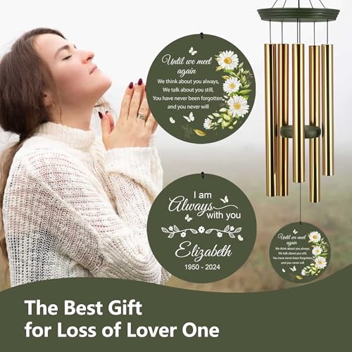 Image of ASTARIN 36 inch Memorial Wind Chimes for Loss of Loved One, Personalized Wooden Wind Chime Bereavement Gifts for Loss of Child Mother Father, Custom Windchime in Memory of Loss(Produced in Texas)
