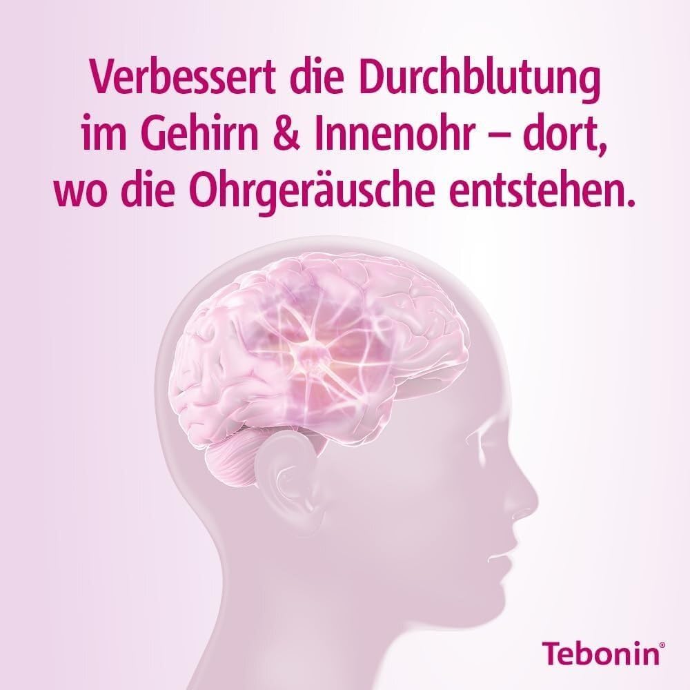 Tebonin intens 120 mg mit Ginkgo-Spezialextrakt bei Tinnitus*, 2 x 120 Stk. | Bei Tinnitus alters- oder durchblutungsbedingter Ursache, unterstützend bei Schwindel, pflanzlich & gut verträglich