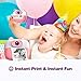 Dragon Touch Instant Print Camera for Kids, Digital Camera for Kids with Print Paper, with 1080P 2 Inch Color Screen, Selfie Video for 3-12(Pink)