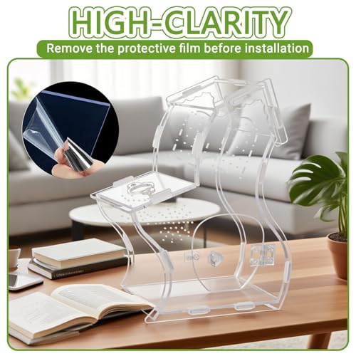 Image of Premium 3mm Acrylic Terrarium for Jumping Spiders & Tarantulas | 5.9 inchx9.4 inchx3.5 inch Tall Arboreal Enclosure with Magnetic Doors & 1mm Micro-Vents | Escape-Proof Habitat for Mantis, Reptiles, Frogs