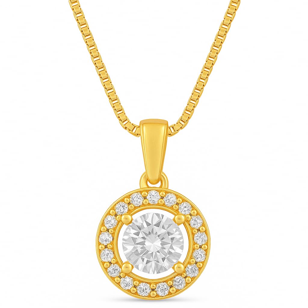 zavya 925 Sterling Silver Solitaire Halo Pendant Necklace | Gift for Women and Girls | With Certificate of Authenticity and 925 Hallmark-picture-23