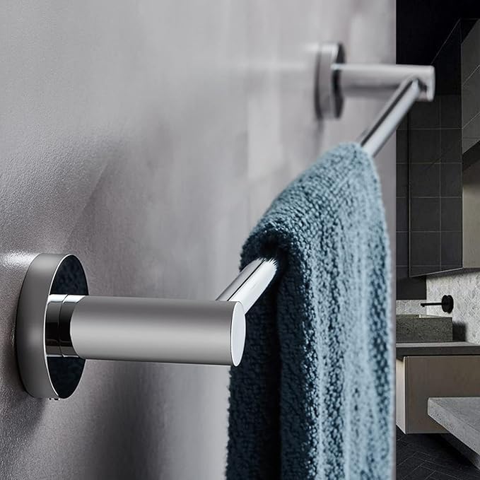 Sundry 24 INCH Premium Towel Rod Chrome Finish Bathroom Accessories Hanger (Stainless Steel) 24 inch 1 Bar Towel Rod (Steel Pack of 1) 5 Year WARRNTY (Stainless Steel1)