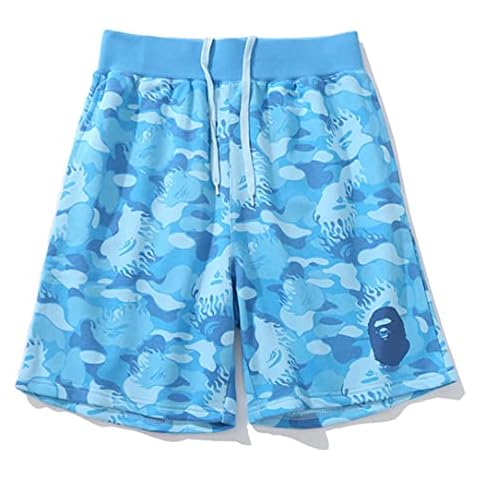 Ubeisy Shark Motif Shorts Camouflage 3D Printing Shark Summer Fashion Casual Vacation Beach Shorts for Men,MYSYT,Lblue,M1 Cover