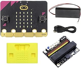 wiianoxd BBC Mikro:Bit V2.2 Set Programmable Development Board with Integrated Speaker Microphone + IO Bit V2.0 Expansion Board + Protective Case