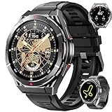 GPS Smartwatch Herren Mit 560 mAh, 2 Armbänders, 1.43'' Amoled Display, 150+ Sportmodi, 5ATM,Kompass/Barometerdruck/Höhenmesser Fitnessuhr Herren, 24/7 Herzfrequenz,SpO2,Schlafmonitor für Android iOS