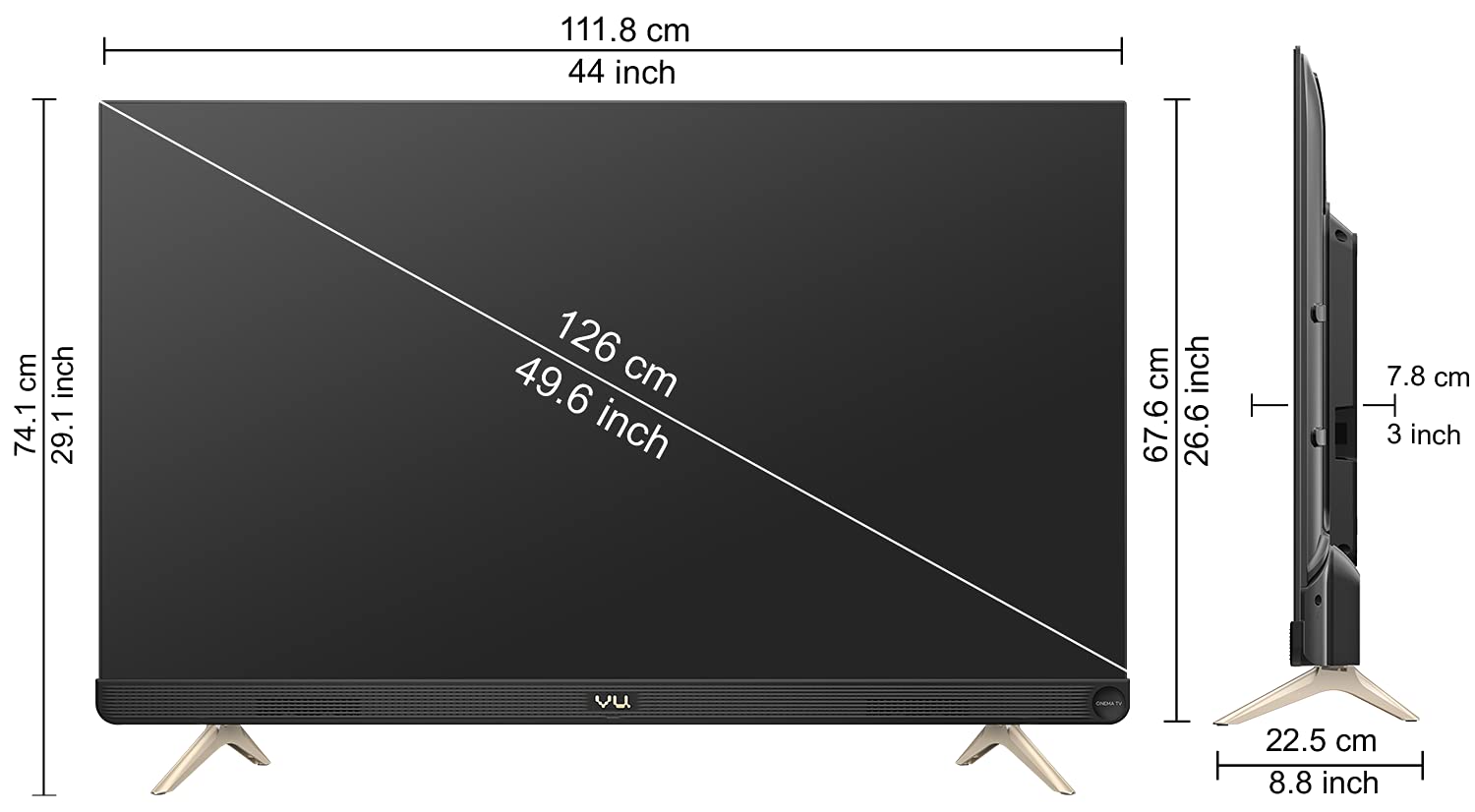 Vu 126 cm (50 inches) Cinema Series 4K Ultra HD Android Smart LED TV