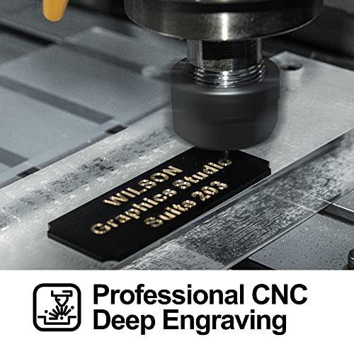 Image of Personalized Name Plates, Deep Engraved Plaque, Black Brass Trophy Plates Engraved, Custom Name Plate with Adhesive Backing or Screws, 3 inch W x 1 inch H