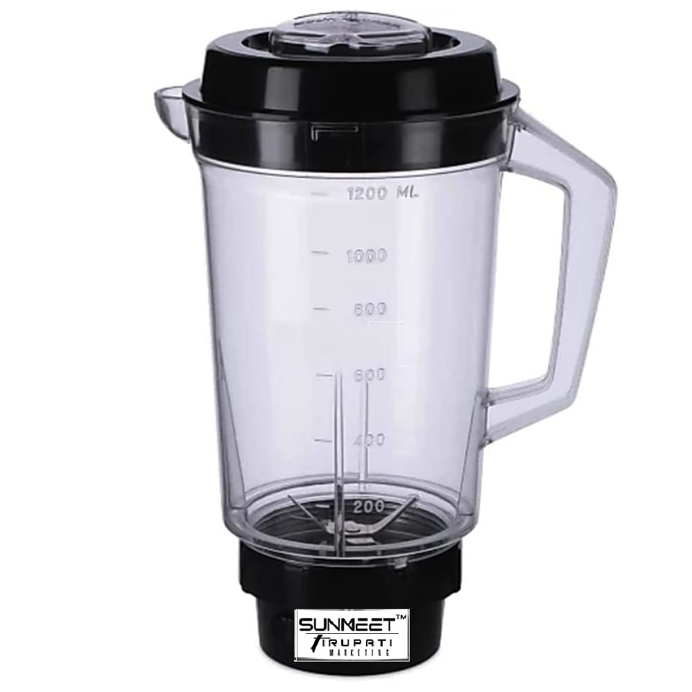Sunmeet Best origional Super Fast Multipurpose Grinding Blending jar wof for Mixer Grinder ABS Body(1200ML), Black.Manufacturing Since 1984 Marketing & Servicing.-image-4