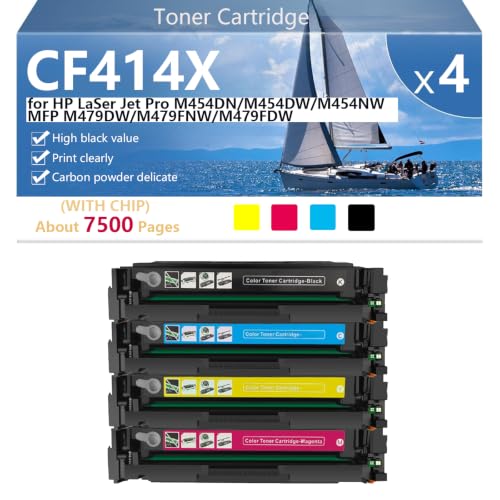 Cartouche de toner CF414X haute capacité noire pour imprimantes HP Color LaserJet Pro M454 et M479