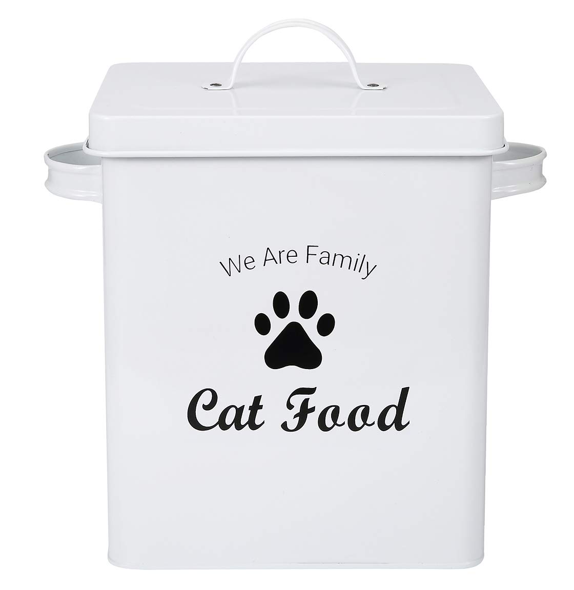 Pethiy Boîtes pour nourriture et friandises animaux-Conteneur Croquette Chat -2.3kg nourriture Boîtes de rangement，Conteneur avec poignée de Transport,Acier carbone revêtu