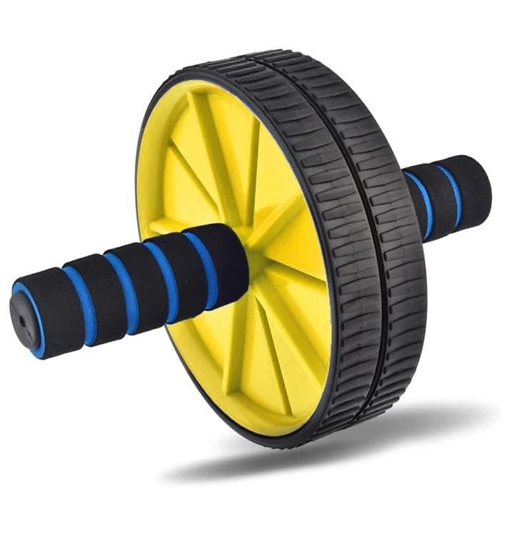 RAIVATS CARE Ab Roller Wheel, Double Wheel Exercise Equipment with Comfort Grip Handles, Yellow and Black-picture-14