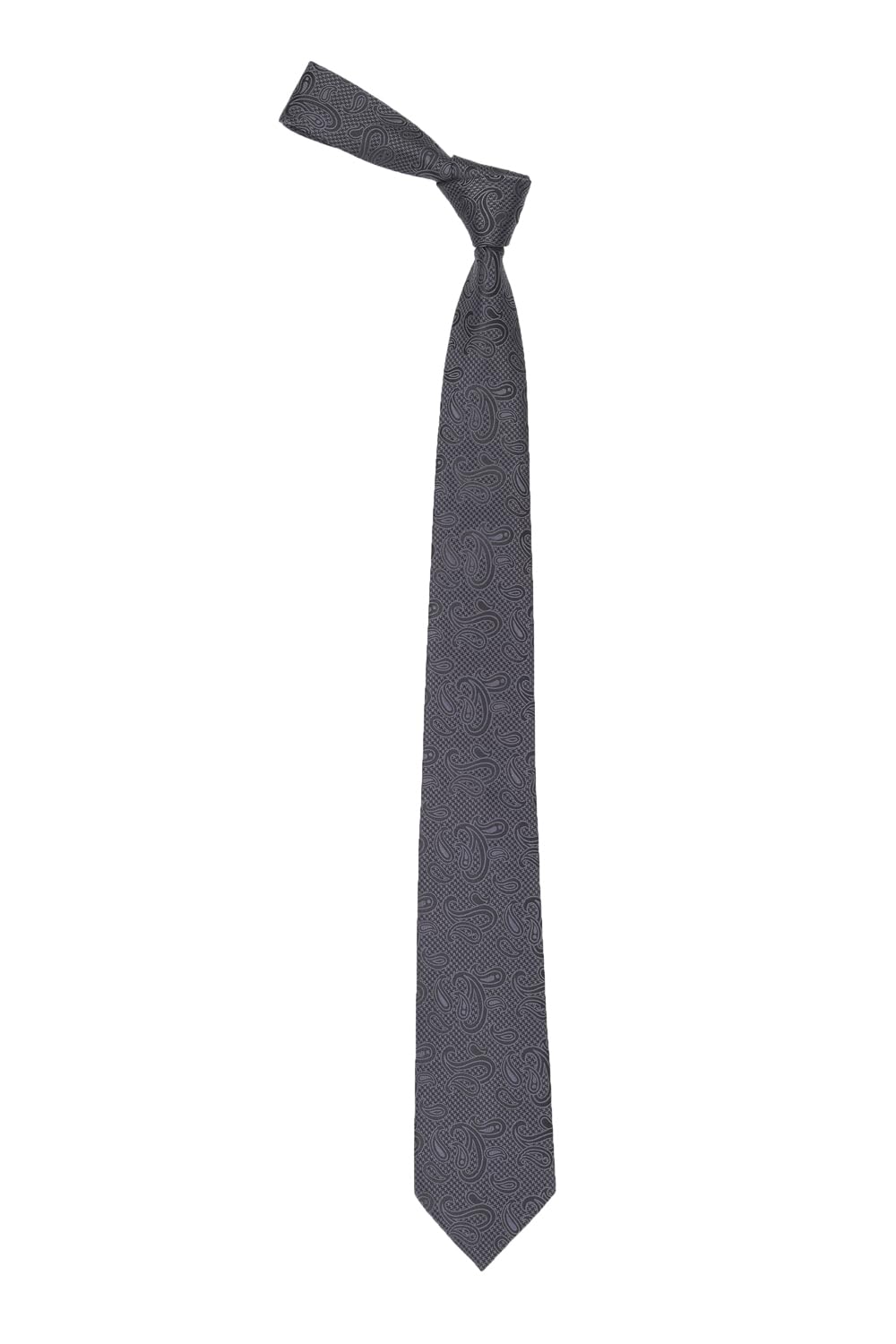Men Grey Embroidered Formal Tie-image-43