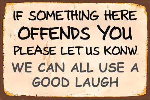 UTF4C Metal Sign Vintage Funny Signs Sarcastic Metal Tin Sign Wall Decor Man Cave Bar A Good Laugh Aluminum Signs Easy to Mount Indoor Outdoor Use Home Bar Yard Decor Wall Art 8" x 12"