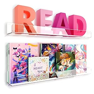 RORKIM Wandmontiertes Kinder-Bücherregal, 2 Packungen