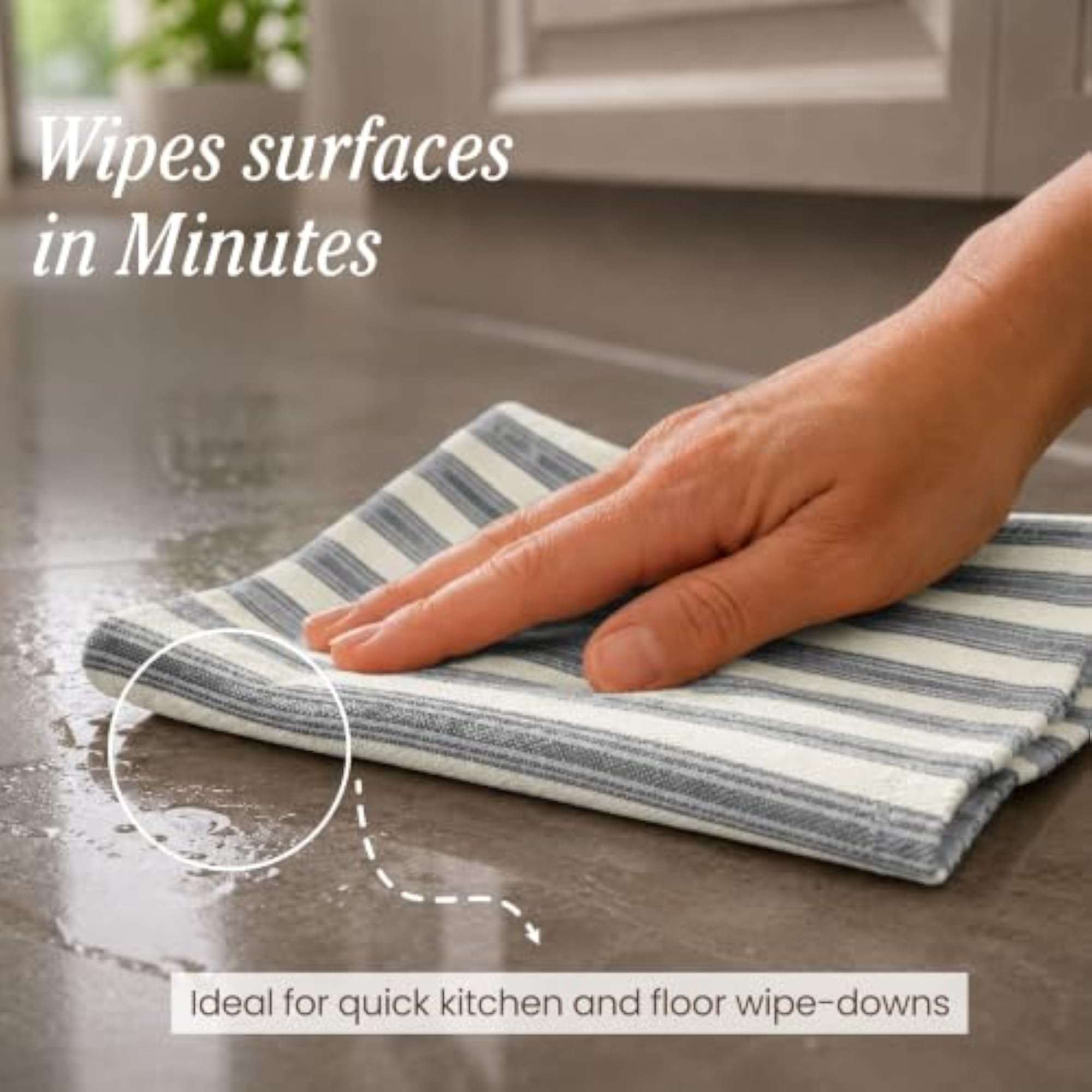 4Pc 100% Cotton Kitchen Towels, Quick Dry Gift Set