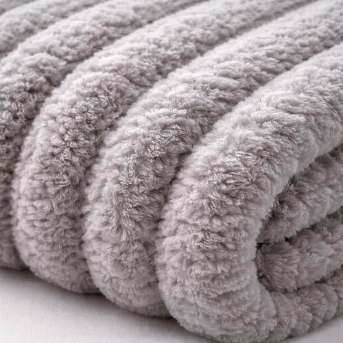 Image of WONJU Ultra Plush Mink Blanket | Soft Warm Fleece Blanket for Double Bed | Luxury Winter Blanket for Bed, Sofa, Couch & Travel | Machine Washable (Gery)