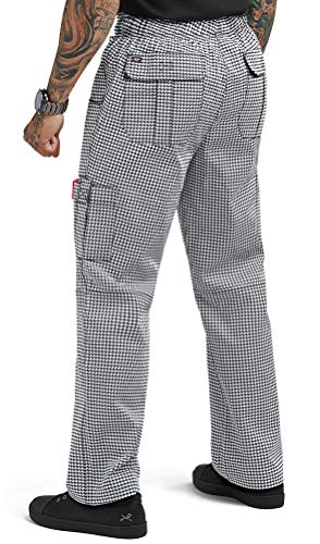 Men's Houndstooth Cargo Utility Chef Pant (Xs-3X) #TOP1