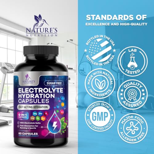 Image of Daily Electrolyte Replenisher Tablets - 9 Essential Electrolytes and Minerals for Hydration Supplement, Salt Tablet for Runners, Vegan, Sugar-Free, Keto-Friendly, Non-GMO - 60 Tablets (60 Servings)