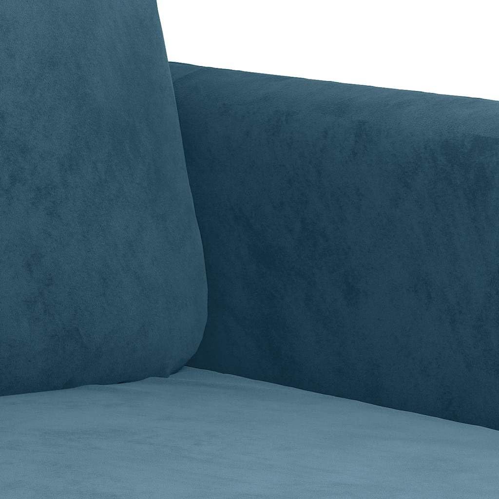 Divano in velluto blu con vano portaoggetti e comodi cuscini, per soggiorno e camera degli ospiti, divano angolare con schienale, braccioli, chaise longue, panca, lounge, divano letto