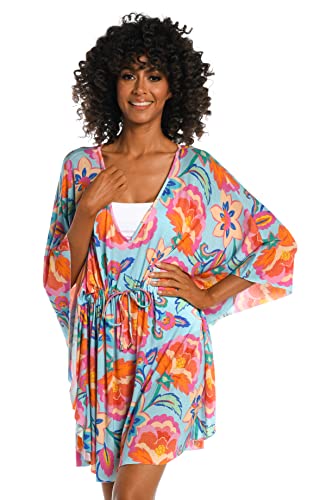 La Blanca Womens V-Neck Caftan Swimsuit Cover Up