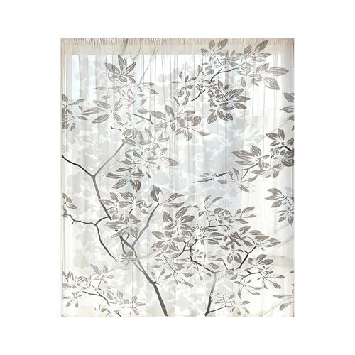 Rideau transparent en polyester à passe-tringle pour salon