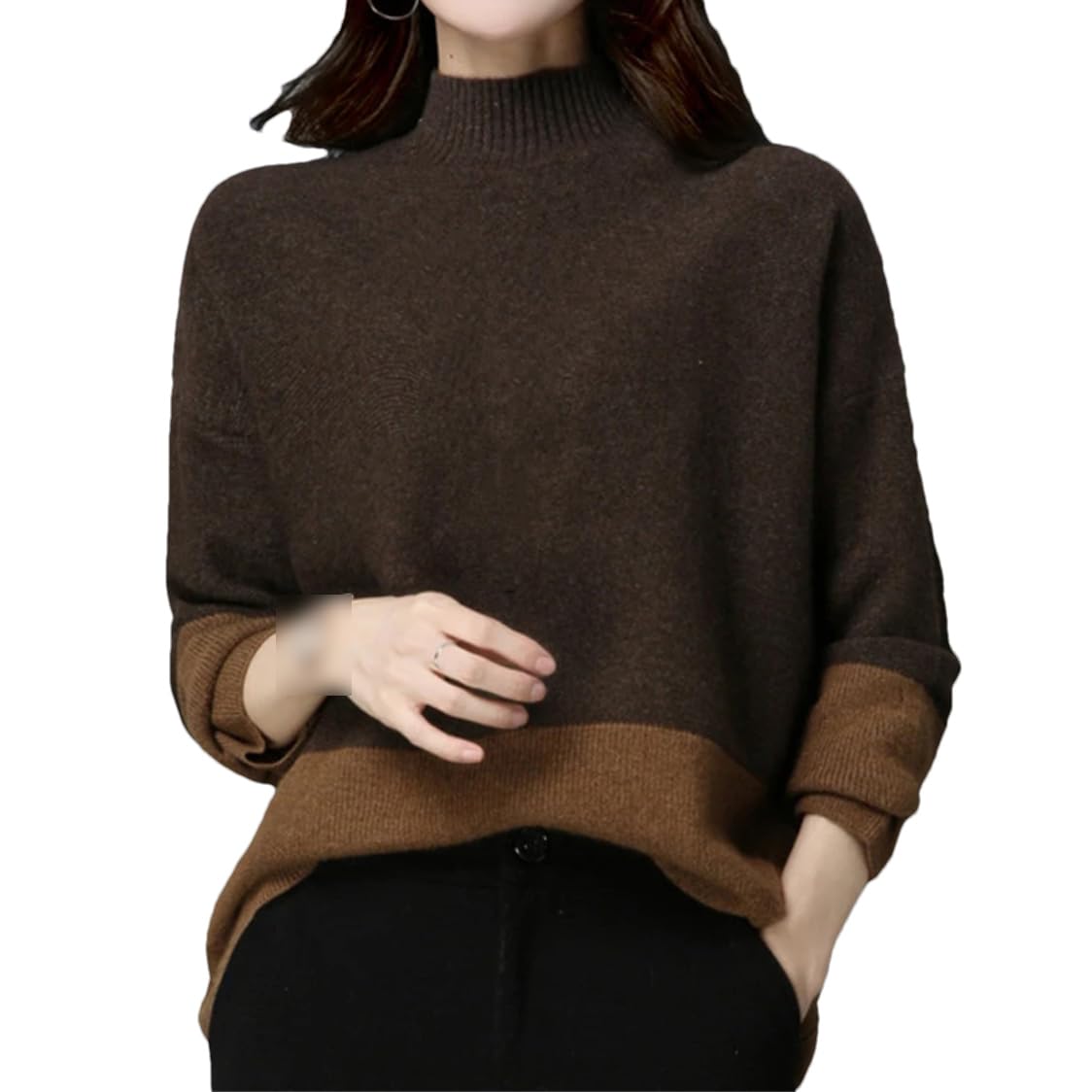 Dninmim Suéter de invierno vintage para mujer, suéter grueso de manga larga de punto