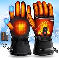 DeeprBetter Guantes Calefactables Mujer Hombre, 5000mAh Batería Guantes Moto Calefactables Recargable, USB Guantes Calefactables Eléctricos a 3 Niveles de Calefacción, Guante Calefactable Bicicleta