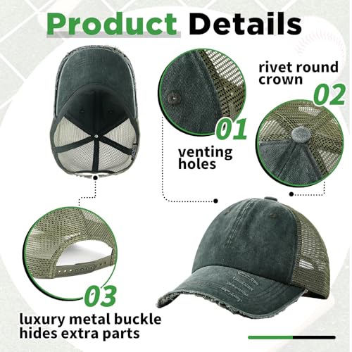 Image of Suhine 24 Pcs Blank Trucker Hat Bulk Unisex Mesh Baseball Cap for Sublimation Embroidery Vintage Adjustable Hat for Men Women