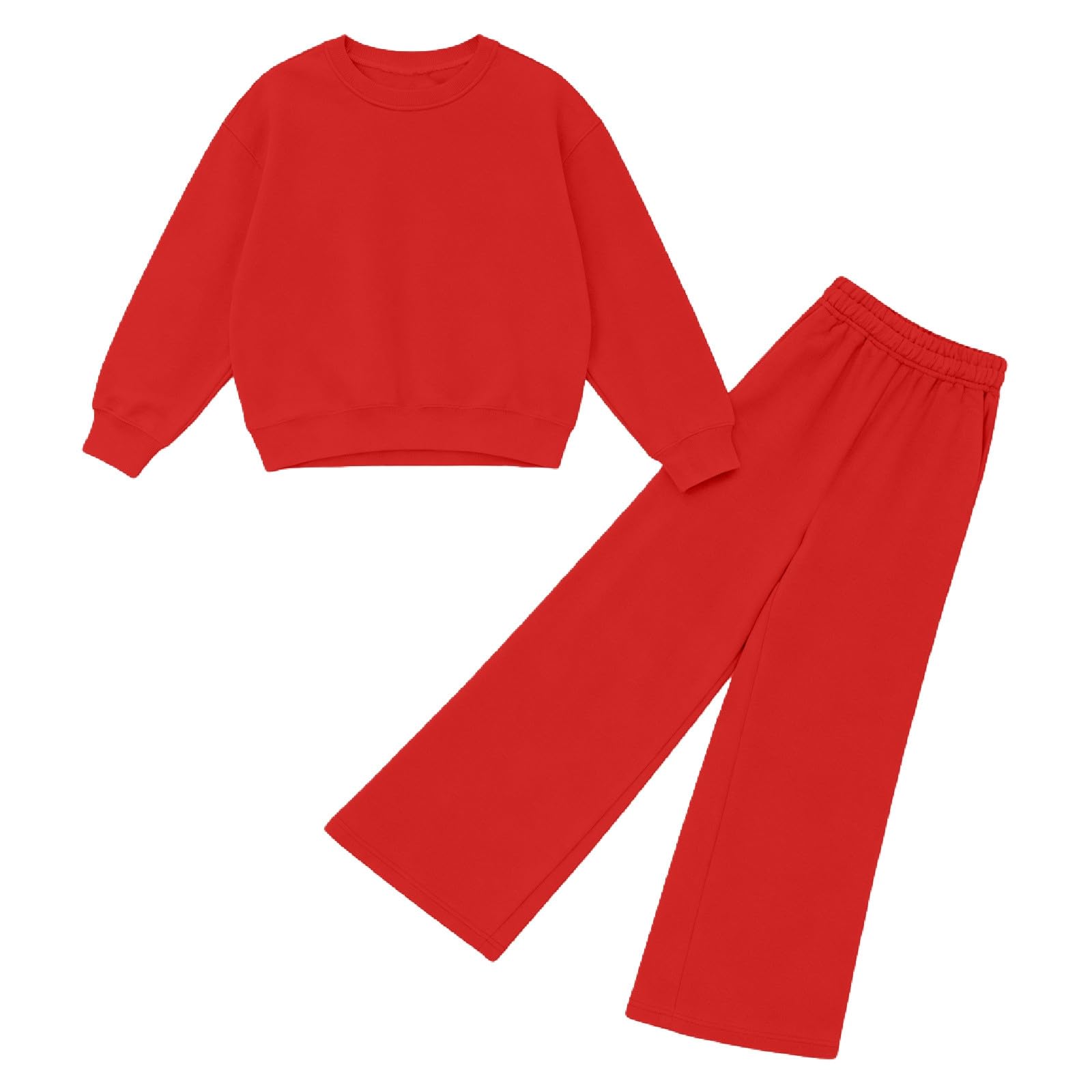 Survêtement pour femme - Ensemble complet d'automne à manches longues pour femme - Tenue de sport décontractée à col rond - Haut et pantalon de jogging avec poches