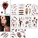 Pegatinas Tatuajes Cicatrices Zombies Halloween Tatuajes Temporales Halloween para accesorios fiesta temática Halloween, juego rol heridas, maquillaje para niños, mujeres y hombres (2 x 11 piezas)