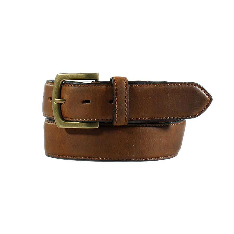 Nocona Men's Leather Tabs Stitch Belt, Size 38, Medium Brown