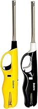 Steel Gas Lighter for Kitchen Stove/Candle Usage with Flame Adjustable and Refillable Safe & Secured, Pack of (Yellow-Black, 2)