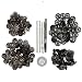 CrazyEve Leathercraft Gunmetal Copper Press Studs Snap Fasteners Poppers Sewing Clothing Snaps Button 40 pcs With Fixing Tool (831(15mm))