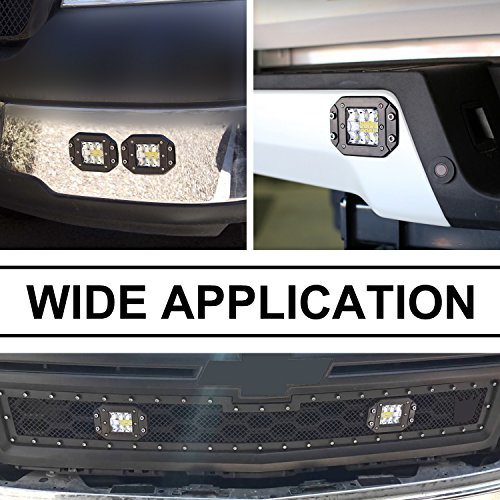 Flush Mount LED Pods, Auto Power Plus 2pcs 80W Flush Led Light Bar Spot Flood Driving Lights Super Bright Led Work Light Waterproof Off Road Fog Lights for Trucks Boat UTV ATV